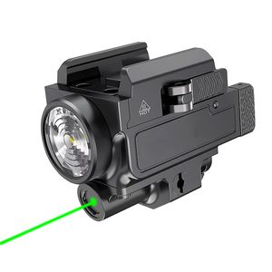 800 lumen ljusgrön röd laser synkombo taktisk pistolljus USB -laddningsbar ficklampa för jakt -gröna laser