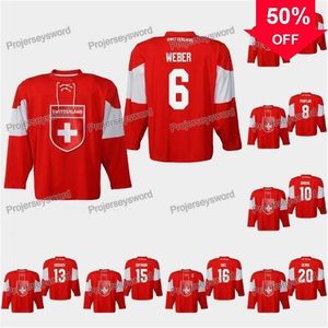 Mag Mit Suíça Yannick Weber 2019 IIHF World Championship Jersey Vincent Praplan Nico Hischier Raphael Diaz Reto Berra Kevin Fiala Lukas Frick