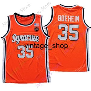 Vin 2021 Nova NCAA College Syracuse Orange Basketball Jersey 35 Buddy Boeheim Tamanho S-3XL