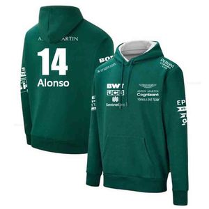 Felpe con cappuccio da uomo Spagna Aston Martin Alonso Felpa con cappuccio Uniforme Formula Racing Suit F1 Moto con cappuccio da equitazione Topy