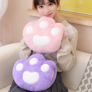 Plush Dolls Cat Paw Pillow Lovely Colorful Soft PP Cotton Filling Cushion Ornament Cartoon Hand Warmer Office Nap Home Decor 230603