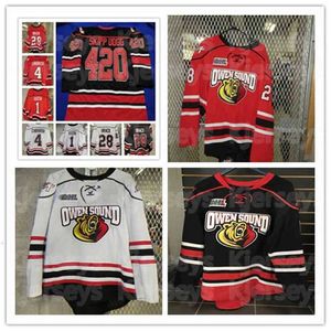 C2604 Youth Retro Owen Sound Attack Road Hockey Jersey Högkvalitativ broderi Stitched Anpassa 2 Carter Robertson 28 Justin Brack 1 Mack Guzda