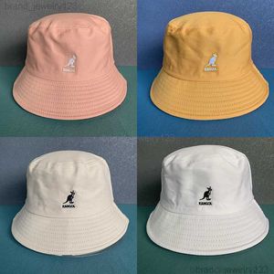 2023 KANGOL Ins Popular Solid Color Bucket Hats Korea Version Women Men's Panama Cap Single-sided Soft Wear Fishing Hat