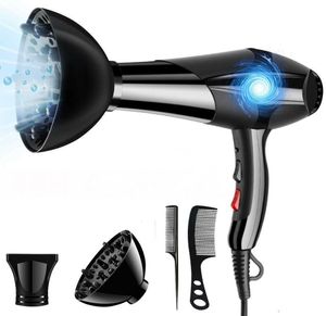 Secadores de cabelo 100-240V Secador de cabelo profissional Strong Power Barber Salon Styling Tools Cold Air 5 Speed Adjustment Hair Electric Blower 230603