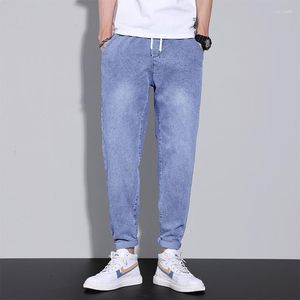 Jeans Masculino Clássico Masculino Cor Sólida Moda Retro Street Style Casual Denim Stretch Roupas de Marca Finas Primavera e Outono