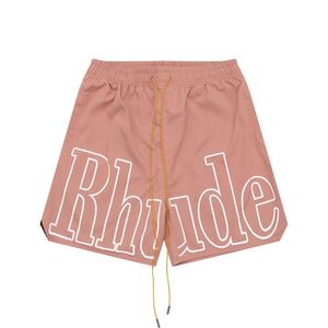 Shorts de designer de verão rhude shor homens versáteis para lazer esportivo lazer solto respirável calça moda férias à beira -mar