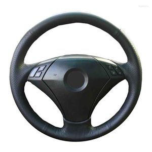 Steering Wheel Covers Car Cover For 530 523 523li 525 520li 535 545i E60 Customize DIY Wrap Microfiber Leather Hand Sewing