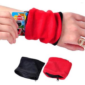 Favore di partito Mini Uomo Donna Portafoglio da polso Pouch Band Fitness Sport Zipper Wristband Running Gym Cycling Safe Coin Purse Cotton Bag