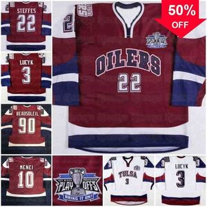 Mag Vintage Luke Lucyk Tulsa Oilers Hockey Jerseys 22 Steffes Ryan Menei 90 Beausoleil 11 Battaglia Jersey Anpassa valfritt nummer och namn