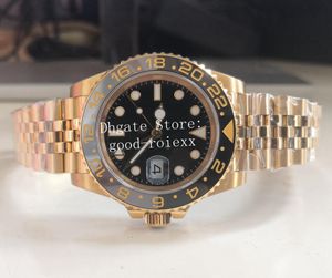 Tittar på män gul guld titta på mäns automatiska kal.3285 grå svart cerachrom keramisk bezel 904l stål jubileum armband ow maker 126718 owf date 126713 armbandsur