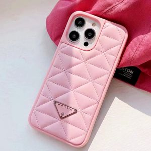 Phone Case Designer iPhone Case for Apple iPhone 15 14 13 12 Pro Max 14promax 13promax 12promax 14pro 13pro 12pro Fashion Triangle P Brand Luxury Leather Mobile Cover