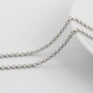 Kedjor grossist 50 cm perimeter rostfritt stål halsband för kristall hängsmycken smycken