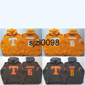 SJ98 Men Tennessee Volunteers Jersey 16 Peyton Manning 11 Joshua Dobbs Hockey Jerseys Hoodies Sweatshirts Hög kvalitet