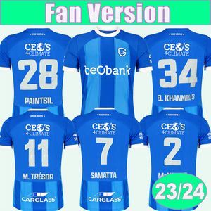 23 24 KRC Genk HEYNEN Mens Soccer Jerseys EL KHANNOUS SAMATTA McKENZIE PAINTSIL M.TRESOR CUESTA Home Blue Shirts Short Sleeve Aldult Uniforms