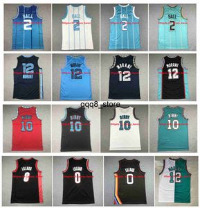 qqq8 Ja Morant Basketball Jersey LaMelo Ball Mike 10 Bibby Damian Hornet Damian 0 Lillard Memphi Grizzlie Green White Blue Size S-XXL