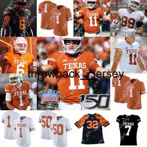 Camisa de futebol Thr Texas Longhorns David Gbenda Ray Thornton Anthony Cook Jacoby Jones Darion Dunn Josh Thompson DShawn Jamison Jaylan Ford Jahdae Barron Moro Ojom