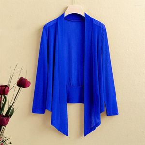 Damen-Strick, Sonnenschutz, dünne Eisseide, gestrickte Tops, kurze lässige Strickjacke, Damen-Sommer, elegant, 5XL, 6XL, 7XL, Sweatshirt, koreanische Strickmode