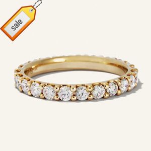 Milskye Women's Fashion S925 Jewelry Design 18K Yellow Gold Plated Cubic Zirconia Eternity Ring