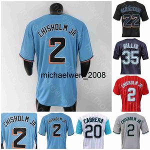 MI208 Jazz Chisholm Jr. Jersey Miguel Cabrera Sandy Alcantara Dontrelle Willis Grey Black Florida fans City Player Män kvinnor ungdom