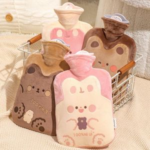 Animals Cute Hot Water Bottle Bag for Girls Plush Shoulder Hand Warmer Heat Pack Warm Belly Instant Hot Pack Winter Water Heating Pad