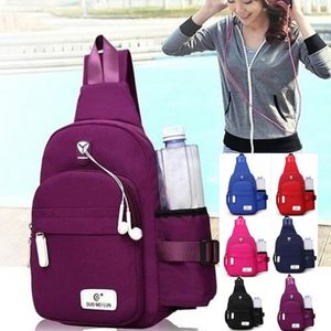 Outdoor-Taschen Männer Nylon Sport Schulter Kleine Tasche Crossbody Brust Pack Rucksack Leinwand USB Lade Sport Handtasche