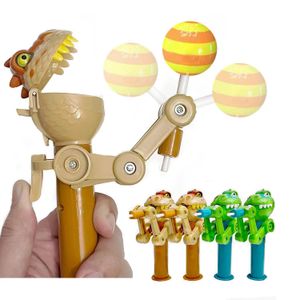 Toys 4 PCS Novelty Robot Lollipop Holder Relax Söta kreativa gåvor Lollipop Cat Toy med Caip Big Mouth Dinosaur Caip Ball