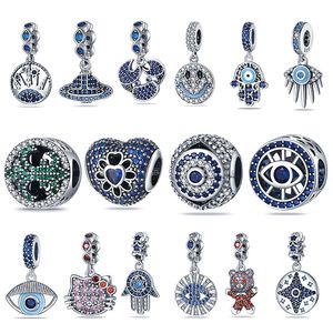 925 Sterling Silver Charm Original Magic Eye Palm Hanging Pandora Armband Accessory Kitty Cat Color Full Drill Fashion