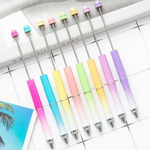 PCS/LOT CREATIVE Gradient Metal Beaded Pen Cute Roller Ball Penns Business Office School Writing Supplies