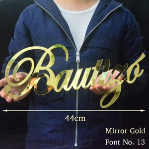 Party Favor 20cm 44cm Wide Custom Mirror Gold Name Sign Wall Hanging Rustic Wedding Anniversary Engagement Decor 2mm Thickness 230603