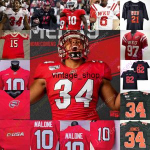 Vin Western Kentucky Hilltoppers WKU Futbol Jersey NCAA Koleji Austin Reed Malachi Corley Jaques Evans Daewood Davis Malone Ervin-Poindexter Moses Jones