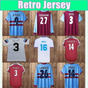 89 New 90 Lampard Lazaridis Maglia da calcio retrò Cottee Dowie Bishop Dicks Di Canio Ferdinand Kitson Home Away 100a maglia da calcio