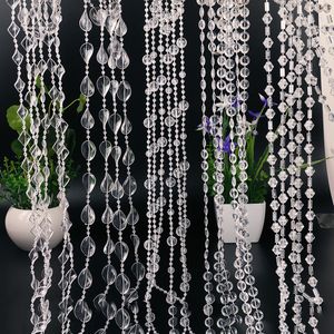 Other Event Party Supplies 500g Acrylic Bead Curtain Wedding Decoration Stage Christmas Tree Chain Chandelier Garland Crystal 230603