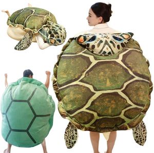 Plush Pillows Cushions Funny Sea Turtle Shell Toy Kids Trick Sleeping Bag Stuffed Soft Tortoise Pillow Cushion Creative Floor Mat Sofa Gift 230603