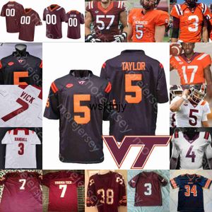 Wsk Custom Virginia Tech Hokies Football Jersey NCAA College Terrell Edmunds Kyle Fuller Tyrod Taylor Wilson Hall Smith Holston Mitchell