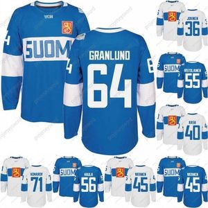 C2604 MIT 2016 VM i hockey Finland Team Jersey Komarov Granlund Haula Ristolainen Filppula Vatanen Rask Jokinen Men Women Youth Custom HoCeky