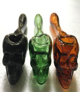 Pyrex Skull Glass Oil Burner Smoking Hand Pipe Bubblers Curnved Tabaco Dry Vaporizer Pipes para Hookah4297012