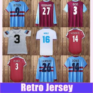 95 97 Lampard Lazaridis Retro Soccer Jerseys Cottee Dowie Bishop Dicks di Canio Ferdinand Kitson Home Away Away 100th Football Shirt