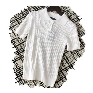 Designers Womens tröja T Shirts Knits Kort ärm tröja Luxurys Summer T Shirts Brodery Polo Design Pullover Round Neck Women Shirts Top Size S-L