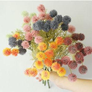 Decorative Flowers Bayberry-like Flower Ball Branch 15 Heads Simulation Fake Plants Garden Living Room Decoration Floor Display Artificial