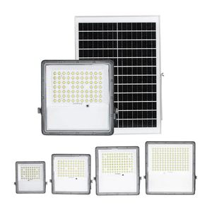 Luci di inondazione solari 100W 200W 300W 400W Custodia in alluminio pressofuso Proiettore da parete a LED impermeabile IP65 per esterni Lampione stradale a LED super luminoso