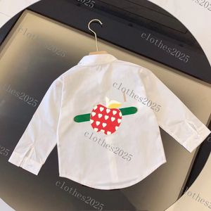 camiseta para bebê roupas infantis lapela designer infantil design de manga comprida camisa para meninos meninas marca de luxo cores brancas com letras