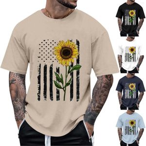 Men's T Shirts Men's Round Neck Letter Print Casual Short Sleeve Shirt Mens Plain Folder Long