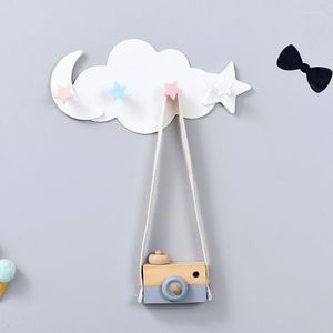 Hooks Cloud Shaped Star Moon Shape Nail-free Wall Clothes Room Decorative Key Hanging Hanger Kitchen Storage Hook