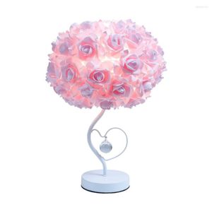 Bordslampor K9 Diamond Light Desk Lamp Rose Blommor till juldating Party Bröllop vardagsrum sovrum heminredning