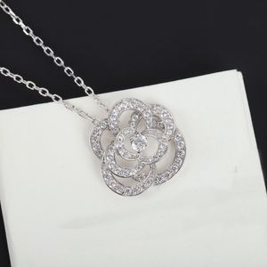 2023 S925 Silver Luxury Quality Pendant Necklace With Flower and Hollow Design Charm Earring Diamond Style Have Box Stamp PS7040B