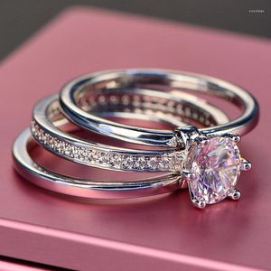 Cluster Rings MODUO Solid 925 Sterling Silver 6ct D Color 3EX Radiant Cut High Carbon Diamond Wedding Engagement E Jewelry Gifts Wholesale