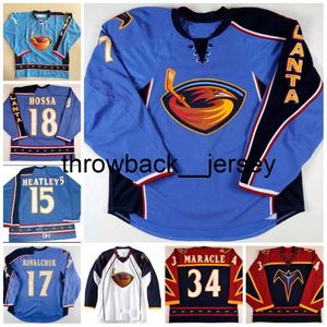 Thr Vintage Atlanta Thrashers 17 Ilya Kovalchuk Hockey Jerseys 18 Marian Hossa 15 Dany Heatley Zach Bogota Johan Hedberg Kari Lehtonen Thorburn Chelios Jersey