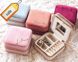 New Product Portable Flannel Jewelry Box Travel Jewelry Ring Necklace Earrings Jewelry Storage Box