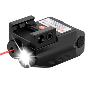 Tactical LED Light Red Laser Sight Combo 350 Lumen USB Rechargeable Light Compact Rail Mount Light-Red