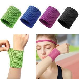 Sweatband 1 PC Ice Cooling Wrist Brace Support Breathable Tennis Wristband Wrap Sport Sweatband for Gym Yoga Volleyball Hand Sweat Band 230603